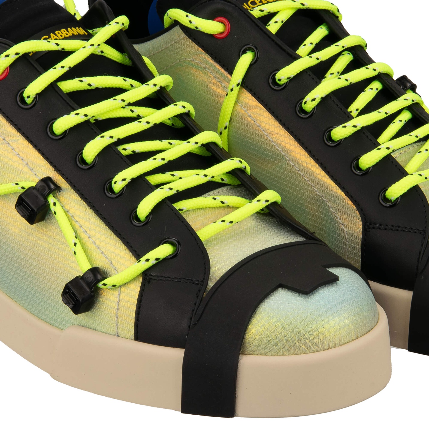 DOLCE & GABBANA Men DG Logo Lace Low Top Sneaker PORTOFINO Neon